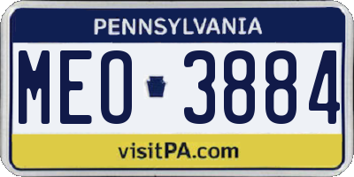 PA license plate MEO3884