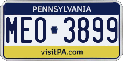 PA license plate MEO3899