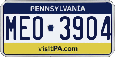 PA license plate MEO3904