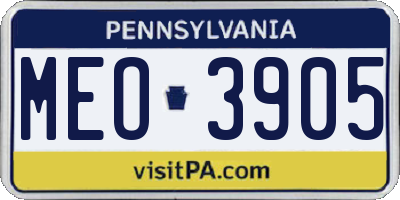 PA license plate MEO3905