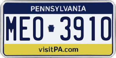 PA license plate MEO3910