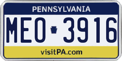 PA license plate MEO3916