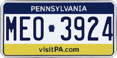 PA license plate MEO3924