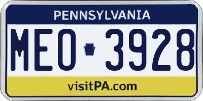 PA license plate MEO3928