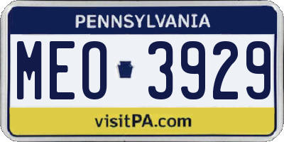 PA license plate MEO3929