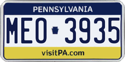 PA license plate MEO3935