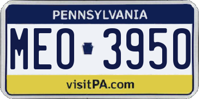 PA license plate MEO3950