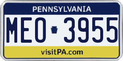 PA license plate MEO3955
