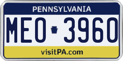 PA license plate MEO3960