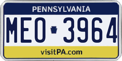 PA license plate MEO3964
