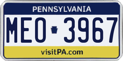 PA license plate MEO3967