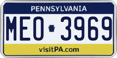 PA license plate MEO3969