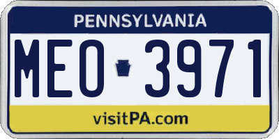 PA license plate MEO3971