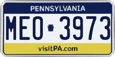 PA license plate MEO3973