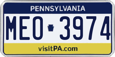 PA license plate MEO3974