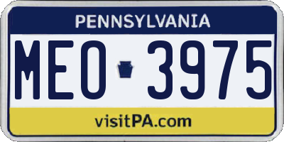 PA license plate MEO3975