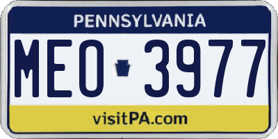 PA license plate MEO3977