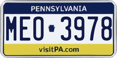 PA license plate MEO3978