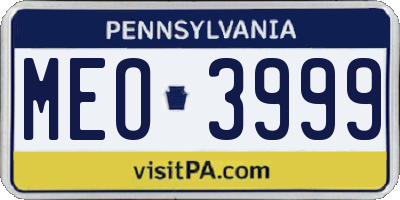 PA license plate MEO3999