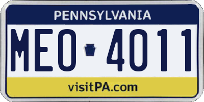 PA license plate MEO4011