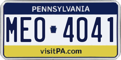 PA license plate MEO4041