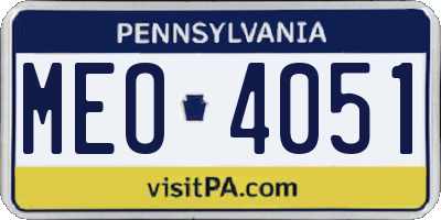 PA license plate MEO4051