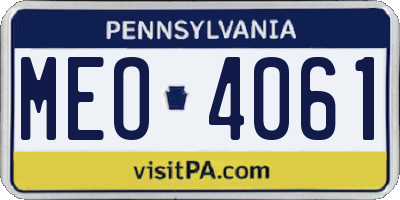 PA license plate MEO4061