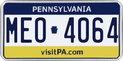 PA license plate MEO4064