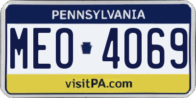 PA license plate MEO4069