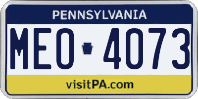 PA license plate MEO4073