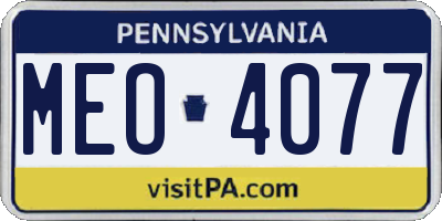 PA license plate MEO4077