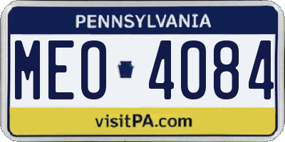 PA license plate MEO4084