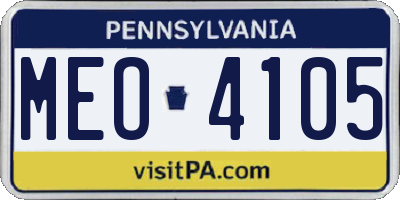 PA license plate MEO4105