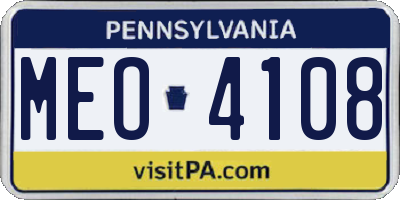PA license plate MEO4108