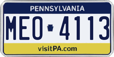 PA license plate MEO4113