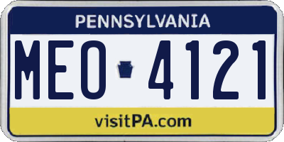 PA license plate MEO4121