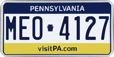 PA license plate MEO4127