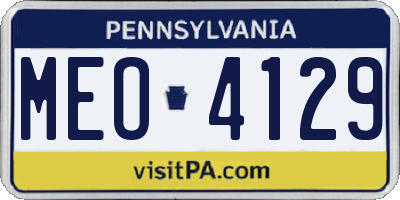 PA license plate MEO4129