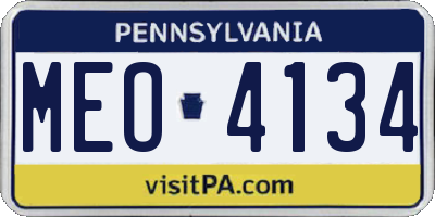 PA license plate MEO4134