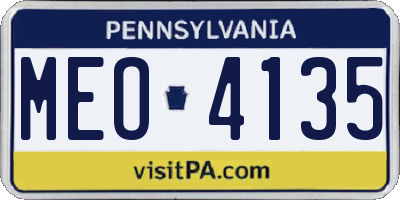 PA license plate MEO4135