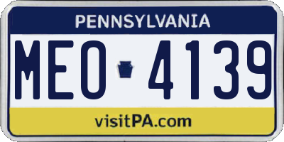 PA license plate MEO4139