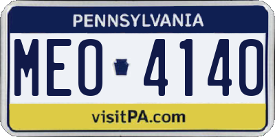 PA license plate MEO4140