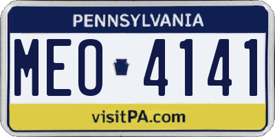 PA license plate MEO4141