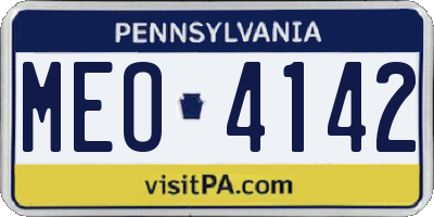 PA license plate MEO4142