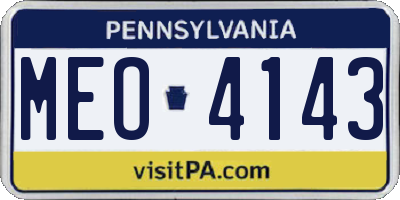 PA license plate MEO4143