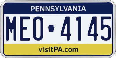 PA license plate MEO4145
