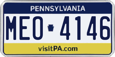 PA license plate MEO4146