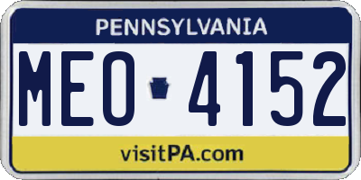 PA license plate MEO4152
