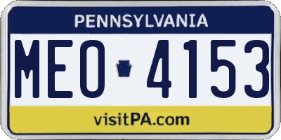 PA license plate MEO4153
