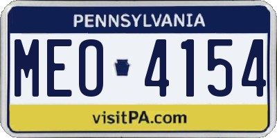 PA license plate MEO4154